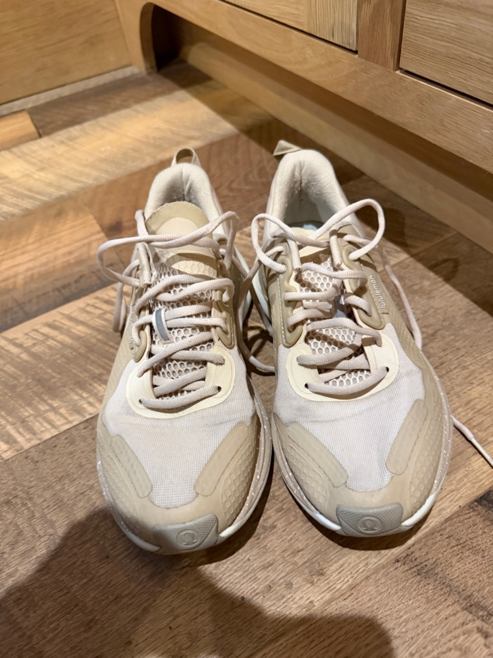 lululemon athletica Women's Beige & White Athletic Sneakers